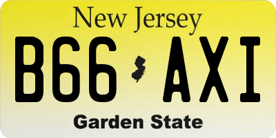 NJ license plate B66AXI