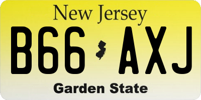 NJ license plate B66AXJ