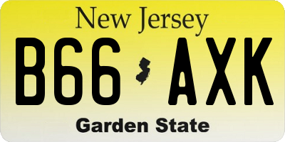 NJ license plate B66AXK