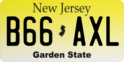 NJ license plate B66AXL
