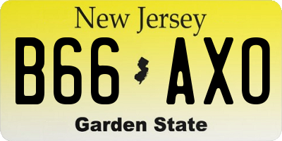 NJ license plate B66AXO