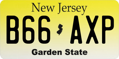 NJ license plate B66AXP