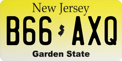 NJ license plate B66AXQ