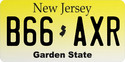 NJ license plate B66AXR