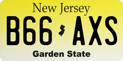 NJ license plate B66AXS