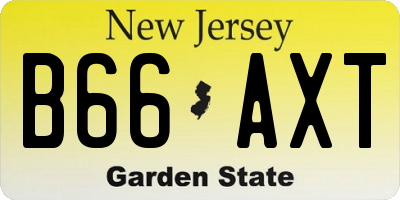 NJ license plate B66AXT