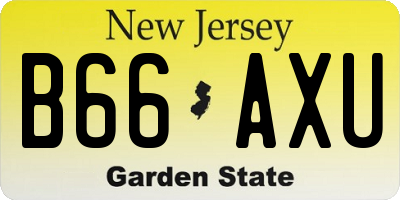 NJ license plate B66AXU