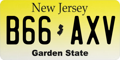 NJ license plate B66AXV