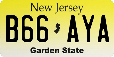 NJ license plate B66AYA