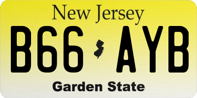 NJ license plate B66AYB