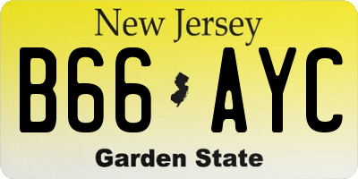 NJ license plate B66AYC
