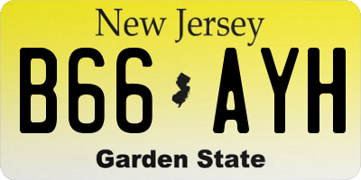 NJ license plate B66AYH