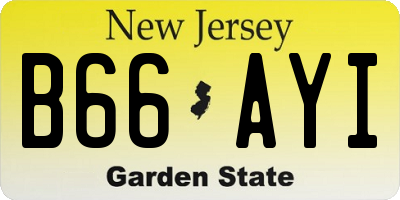 NJ license plate B66AYI