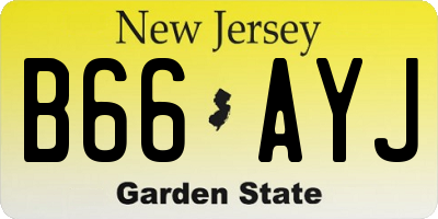 NJ license plate B66AYJ