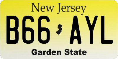 NJ license plate B66AYL