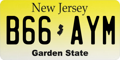 NJ license plate B66AYM