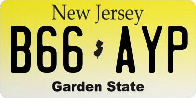 NJ license plate B66AYP