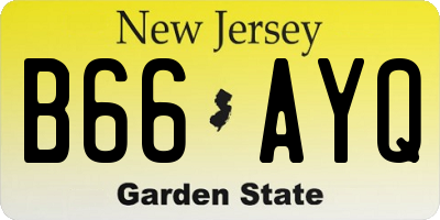 NJ license plate B66AYQ