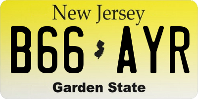 NJ license plate B66AYR