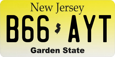 NJ license plate B66AYT