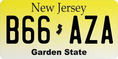 NJ license plate B66AZA