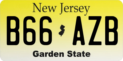 NJ license plate B66AZB
