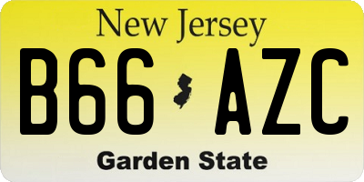NJ license plate B66AZC