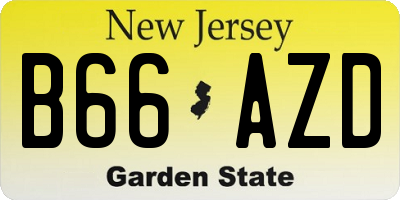 NJ license plate B66AZD