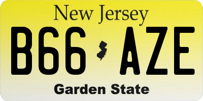 NJ license plate B66AZE