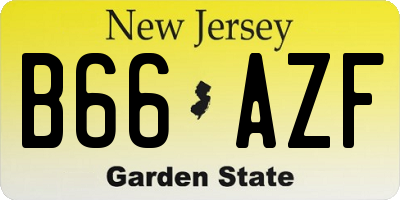NJ license plate B66AZF