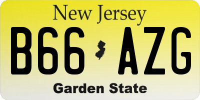 NJ license plate B66AZG