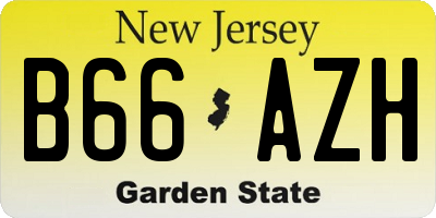NJ license plate B66AZH
