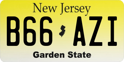 NJ license plate B66AZI