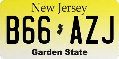 NJ license plate B66AZJ