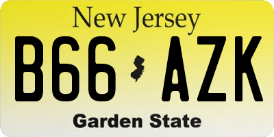 NJ license plate B66AZK