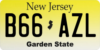 NJ license plate B66AZL