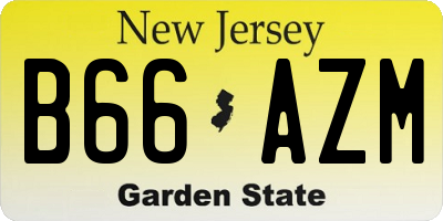 NJ license plate B66AZM