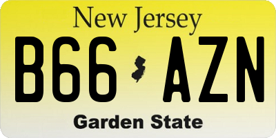 NJ license plate B66AZN