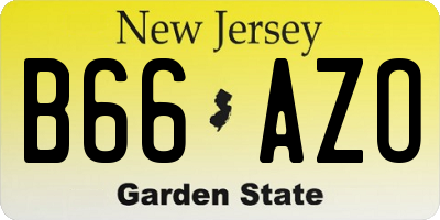 NJ license plate B66AZO
