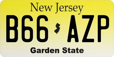 NJ license plate B66AZP