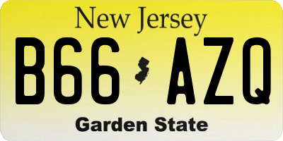NJ license plate B66AZQ