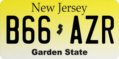 NJ license plate B66AZR