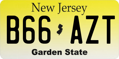 NJ license plate B66AZT