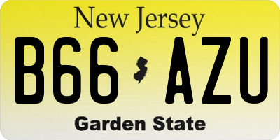 NJ license plate B66AZU