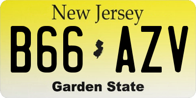 NJ license plate B66AZV