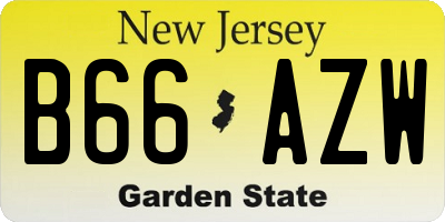 NJ license plate B66AZW
