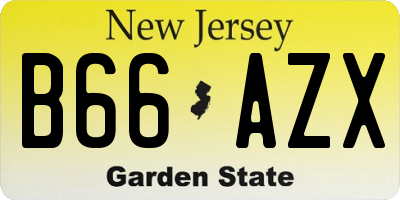 NJ license plate B66AZX