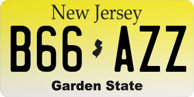 NJ license plate B66AZZ