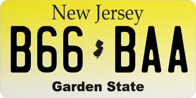 NJ license plate B66BAA