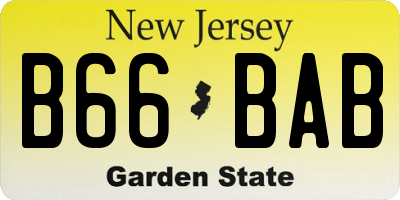 NJ license plate B66BAB